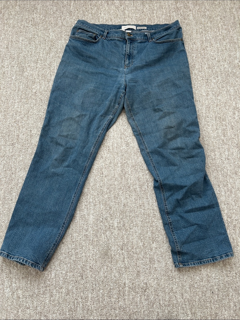 Jones New York Stretch Straight Leg Jeans in Blue Denim